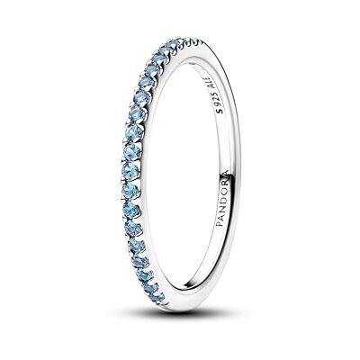 PANDORA Damen-Ring Silber Funkelndes Blau Halber Ewigkeits-Ring 192999C03 PANDORA Damen-Ring Silber Funkelndes Blau Halber Ewigkeits-Ring 192999C03
