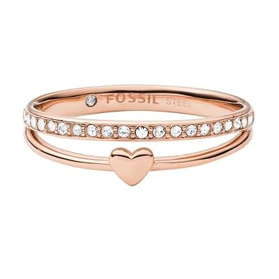 Fossil Ring Für Frauen Vintage Glitz, Länge: 21,5 X 20 X 6 Rose Gold Edelstahl Ring, JF03460791 Fossil Ring Für Frauen Vintage Glitz, Länge: 21,5 X 20 X 6 Rose Gold Edelstahl Ring, JF03460791