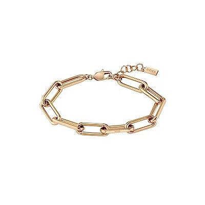 Boss Jewelry Damen Kollektion TESSA – Edelstahl mit Roségold-Beschichtung: Gliederarmband, Ohrstecker und Halskette Boss Jewelry Damen Kollektion TESSA – Edelstahl mit Roségold-Beschichtung: Gliederarmband, Ohrstecker und Halskette