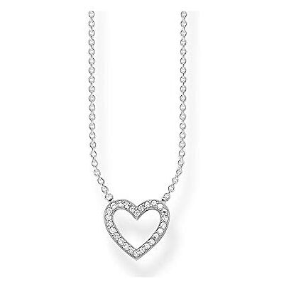 THOMAS SABO Damen Kette Herz Anhänger Zirkonia 925 Sterling Silber KE1554-051-14-L45v THOMAS SABO Damen Kette Herz Anhänger Zirkonia 925 Sterling Silber KE1554-051-14-L45v