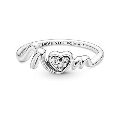 PANDORA Moments Ring Mom, Sterlingsilber, mit klarem Cubic Zirkonia PANDORA Moments Ring Mom, Sterlingsilber, mit klarem Cubic Zirkonia