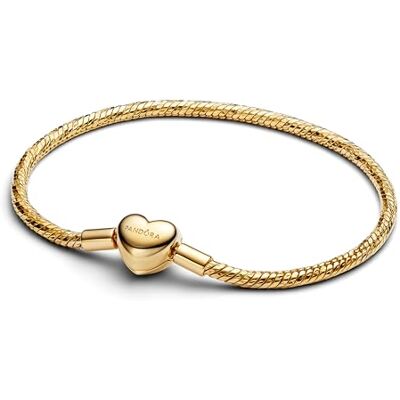 PANDORA Damen-Armband Facettiert mit Herzverschluss Goldfarben 564236C00 PANDORA Damen-Armband Facettiert mit Herzverschluss Goldfarben 564236C00