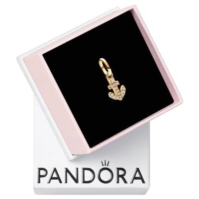 PANDORA ME Anker Mini-Charm-Anhänger aus Sterling Silber mit vergoldeter Metalllegierung und Zirkonia, Kompatibel ME und Moments Armbändern, 763369C01 PANDORA ME Anker Mini-Charm-Anhänger aus Sterling Silber mit vergoldeter Metalllegierung und Zirkonia, Kompatibel ME und Moments Armbändern, 763369C01