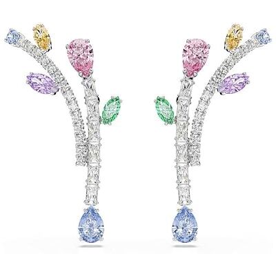 Swarovski x Ariana Grande Drop-Ohrhänger, Verschiedene Schliffe, Mehrfarbig, Rhodiniert Swarovski x Ariana Grande Drop-Ohrhänger, Verschiedene Schliffe, Mehrfarbig, Rhodiniert