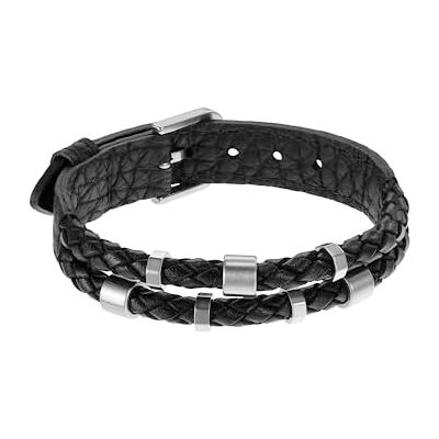Fossil Casual texture Herrenarmband aus Leder oder Edelstahl mit Magnet-, Falt- oder Schnallenverschluss Fossil Casual texture Herrenarmband aus Leder oder Edelstahl mit Magnet-, Falt- oder Schnallenverschluss