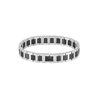 Lacoste Gliederarmband für Herren Kollektion METROPOLE in Edelstahl Verziert mit Petit-Piqué-Muster 2040117 Lacoste Gliederarmband für Herren Kollektion METROPOLE in Edelstahl Verziert mit Petit-Piqué-Muster 2040117