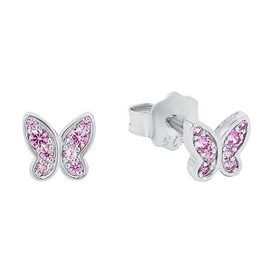 s.Oliver Ohrstecker 925 Sterling Silber Mädchen Kinder Ohrschmuck, mit Zirkonia synth, Schmetterling, Kommt in Schmuck Geschenk Box s.Oliver Ohrstecker 925 Sterling Silber Mädchen Kinder Ohrschmuck, mit Zirkonia synth, Schmetterling, Kommt in Schmuck Geschenk Box