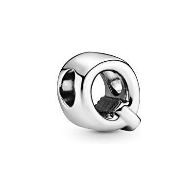 PANDORA Moments Buchstabe Q wendbares Alphabet-Charm aus Sterling-Silber mit geprägten Herzen und Perlen an der Rückseite kompatibel mit Armbändern Moments Kollektion PANDORA Moments Buchstabe Q wendbares Alphabet-Charm aus Sterling-Silber mit geprägten Herzen und Perlen an der Rückseite kompatibel mit Armbändern Moments Kollektion