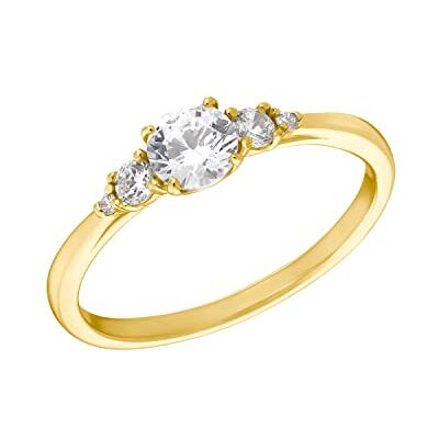 Amor Ring 925 Sterling Silber Damen Ringe, mit Zirkonia synth., Gold, Kommt in Schmuck Geschenk Box, 2035669 Amor Ring 925 Sterling Silber Damen Ringe, mit Zirkonia synth., Gold, Kommt in Schmuck Geschenk Box, 2035669