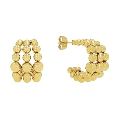 Joop! Damen Ohrringe Edelstahl Vergoldet/Golden Kugeln Creole JOO-E0010 Joop! Damen Ohrringe Edelstahl Vergoldet/Golden Kugeln Creole JOO-E0010