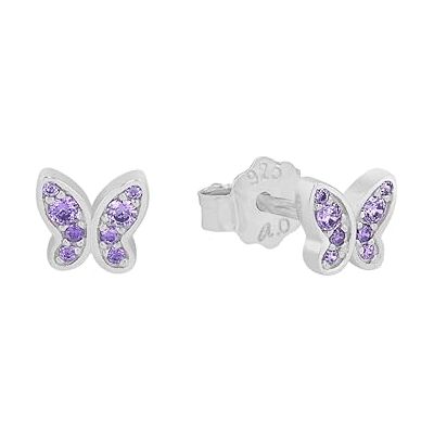 s.Oliver Ohrstecker 925 Sterling Silber Mädchen Kinder Ohrschmuck, mit Zirkonia synth, Schmetterling, Kommt in Schmuck Geschenk Box s.Oliver Ohrstecker 925 Sterling Silber Mädchen Kinder Ohrschmuck, mit Zirkonia synth, Schmetterling, Kommt in Schmuck Geschenk Box