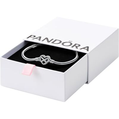 PANDORA Moments Schlangenketten-Armband, Sterlingsilber, mit Ewigkeits-Herzverschluss mit klarem Cubic Zirkonia PANDORA Moments Schlangenketten-Armband, Sterlingsilber, mit Ewigkeits-Herzverschluss mit klarem Cubic Zirkonia