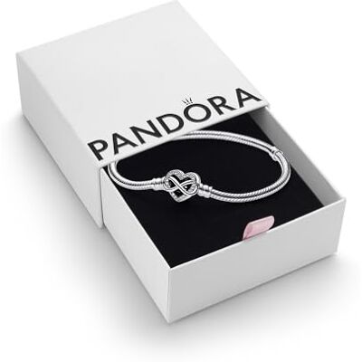 PANDORA Moments Schlangenketten-Armband, Sterlingsilber, mit Ewigkeits-Herzverschluss mit klarem Cubic Zirkonia PANDORA Moments Schlangenketten-Armband, Sterlingsilber, mit Ewigkeits-Herzverschluss mit klarem Cubic Zirkonia