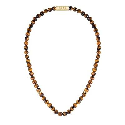 Boss Jewelry Halskette für Herren Kollektion SPHERE STONES Mit Tigerauge Steinen 1580663 Boss Jewelry Halskette für Herren Kollektion SPHERE STONES Mit Tigerauge Steinen 1580663