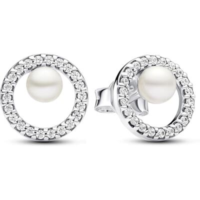 PANDORA Timeless Schmuck, Sterlingsilber, mit weißer, behandelter Süßwasserzuchtperle und klarem Cubic Zirkonia PANDORA Timeless Schmuck, Sterlingsilber, mit weißer, behandelter Süßwasserzuchtperle und klarem Cubic Zirkonia