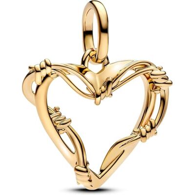 PANDORA ME Stacheldraht-Herz Charm-Anhänger aus Sterling Silber mit vergoldeter Metalllegierung, Kompatibel Moments und ME Armbänder, 762526C00 PANDORA ME Stacheldraht-Herz Charm-Anhänger aus Sterling Silber mit vergoldeter Metalllegierung, Kompatibel Moments und ME Armbänder, 762526C00
