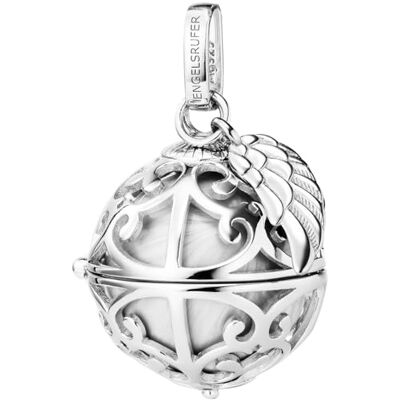 Engelsrufer Damen Anhänger für Halskette mit Flügel aus Sterling Silber mit austauschbarer Klangkugel M in der Farbe Perlmutt Weiß, nickelfrei, Größe: 19,5 cm, ER-23-20-M Engelsrufer Damen Anhänger für Halskette mit Flügel aus Sterling Silber mit austauschbarer Klangkugel M in der Farbe Perlmutt Weiß, nickelfrei, Größe: 19,5 cm, ER-23-20-M
