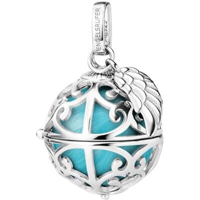 Engelsrufer Damen Anhänger für Halskette mit Flügel aus Sterling Silber mit austauschbarer Klangkugel M in der Farbe Türkis, Anhänger zum Öffnen, Größe: 19,5 cm, ER-23-26-M Engelsrufer Damen Anhänger für Halskette mit Flügel aus Sterling Silber mit austauschbarer Klangkugel M in der Farbe Türkis, Anhänger zum Öffnen, Größe: 19,5 cm, ER-23-26-M