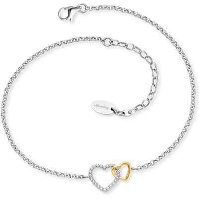Engelsrufer Damen Fußkettchen Bicolor aus Sterling Silber mit Herz Anhänger Karabinerverschluss in zwei Längen verstellbar nickelfrei Größe: 22+5cm Engelsrufer Damen Fußkettchen Bicolor aus Sterling Silber mit Herz Anhänger Karabinerverschluss in zwei Längen verstellbar nickelfrei Größe: 22+5cm