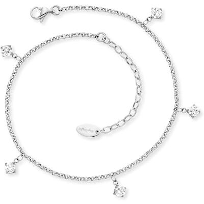 Engelsrufer Damen Keep it so simple Fußkettchen aus Sterling Silber, mit 5 Zirkonia-Anhänger, Karabinerverschluss, längenverstellbar, nickelfrei, Größe: 22+5cm Engelsrufer Damen Keep it so simple Fußkettchen aus Sterling Silber, mit 5 Zirkonia-Anhänger, Karabinerverschluss, längenverstellbar, nickelfrei, Größe: 22+5cm