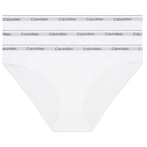 Calvin Damen 3er Pack Slips Bikini Form Baumwolle mit Stretch, Weiß (White/White/White), M Calvin Damen 3er Pack Slips Bikini Form Baumwolle mit Stretch, Weiß (White/White/White), M