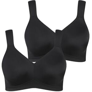 Ulla Popken Damen große Größen Übergrößen Plus Size Mikrofaser-BH, 2-er Pack, ohne Bügel, vorgeformte Cups schwarz 115E 793032130-115E Ulla Popken Damen große Größen Übergrößen Plus Size Mikrofaser-BH, 2-er Pack, ohne Bügel, vorgeformte Cups schwarz 115E 793032130-115E