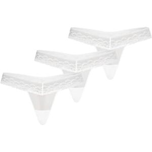 Teyli 3er Pack String Tanga Damen mit Zarter Spitze verziert – Strings & Tangas für Damen aus transparentem Mesh – Mehrfachpackung mit Komfortabler Passform Weiß M Teyli 3er Pack String Tanga Damen mit Zarter Spitze verziert – Strings & Tangas für Damen aus transparentem Mesh – Mehrfachpackung mit Komfortabler Passform Weiß M