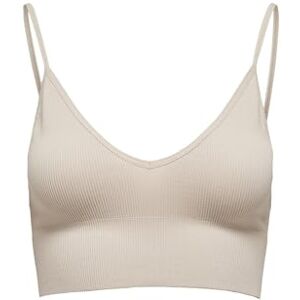 ONLY Damen Onlvicky Rib Naadloze V-Hals Top Noos Bustier, Nude, S-M EU ONLY Damen Onlvicky Rib Naadloze V-Hals Top Noos Bustier, Nude, S-M EU