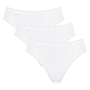 Sloggi Damen Unterhose 24/7 Cotton Lace Tai , Baumwolle, Spitzen-Optik, 3-Pack, 46, Weiß Sloggi Damen Unterhose 24/7 Cotton Lace Tai , Baumwolle, Spitzen-Optik, 3-Pack, 46, Weiß