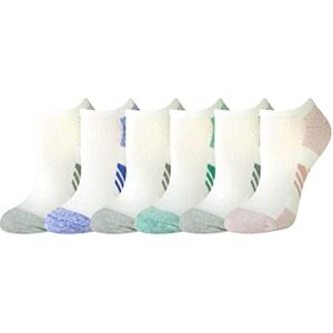 Amazon Essentials Damen Bequeme gepolsterte und atmungsaktive Funktions-No-Show-Socken aus Baumwolle für den Sport, 6 Paar, Grünblau/Purpur, 36-39.5 Amazon Essentials Damen Bequeme gepolsterte und atmungsaktive Funktions-No-Show-Socken aus Baumwolle für den Sport, 6 Paar, Grünblau/Purpur, 36-39.5