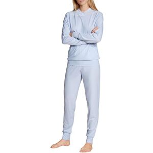 CALIDA Elegant Dreams Bündchen-Pyjama Damen, luftiger Schnitt, mit Spitzendetails, fließend und anschmiegsam Harmony Blue 44-46 CALIDA Elegant Dreams Bündchen-Pyjama Damen, luftiger Schnitt, mit Spitzendetails, fließend und anschmiegsam Harmony Blue 44-46