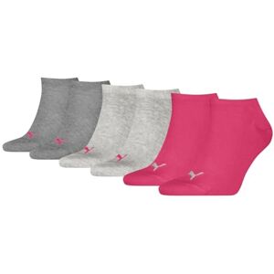 Puma 3 Paar Unisex Herren Damen Sportsocken Kurzsocken Sneaker Socken, Farbe:Mehrfarbig, Größe:35-38, Artikel:-656 middle grey melange/pink Puma 3 Paar Unisex Herren Damen Sportsocken Kurzsocken Sneaker Socken, Farbe:Mehrfarbig, Größe:35-38, Artikel:-656 middle grey melange/pink