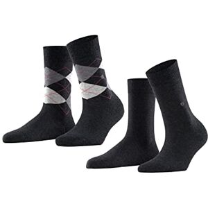 Burlington Damen Socken Everyday Mix 2-Pack W SO Baumwolle gemustert 2 Paar, Grau (Anthracite Melange 3081), 36-41 Burlington Damen Socken Everyday Mix 2-Pack W SO Baumwolle gemustert 2 Paar, Grau (Anthracite Melange 3081), 36-41