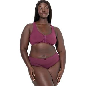 Ulla Popken Damen große Größen Übergrößen Plus Size Bustier, Rückenspitze, Vorderverschluss, bügellos dunkle Beere 85D 844292544-85D Ulla Popken Damen große Größen Übergrößen Plus Size Bustier, Rückenspitze, Vorderverschluss, bügellos dunkle Beere 85D 844292544-85D