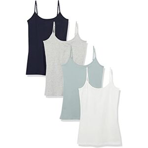 Amazon Essentials Damen Camisole Slim Fit, 4er-Pack, Grau/Marineblau/Türkisgrün/Weiß, X-Small Amazon Essentials Damen Camisole Slim Fit, 4er-Pack, Grau/Marineblau/Türkisgrün/Weiß, X-Small