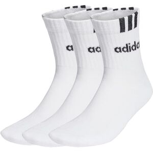 Adidas Unisex 3-Stripes Linear Half-Crew Cushioned Socks 3 Pairs, White/Black, 37-40 Adidas Unisex 3-Stripes Linear Half-Crew Cushioned Socks 3 Pairs, White/Black, 37-40