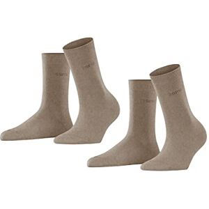 ESPRIT Damen Socken Uni Multipack W So Baumwolle einfarbig 2 Paar, Braun Nutmeg Melange 5410, 35-38 ESPRIT Damen Socken Uni Multipack W So Baumwolle einfarbig 2 Paar, Braun Nutmeg Melange 5410, 35-38