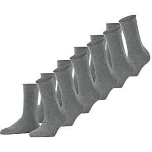 FALKE Damen Socken Happy Multipack W So Baumwolle einfarbig 6 Paar, Grau Light Grey Melange 3390, 39-42 FALKE Damen Socken Happy Multipack W So Baumwolle einfarbig 6 Paar, Grau Light Grey Melange 3390, 39-42