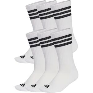 Adidas Unisex 3 Stripes Essentials Cushioned Crew Socks 6 Pair Pack, white/black/black, 40-42 Adidas Unisex 3 Stripes Essentials Cushioned Crew Socks 6 Pair Pack, white/black/black, 40-42