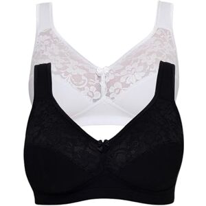 Susa Baumwoll BH Damen 2er Pack Basic 27931 Größe B-E Bügelloser BH mit Unterbrustband 3-Geteilte Cups & verstellbare, gepolsterte Träger Bequemer BH ohne Bügel mit Stützfunktion Susa Baumwoll BH Damen 2er Pack Basic 27931 Größe B-E Bügelloser BH mit Unterbrustband 3-Geteilte Cups & verstellbare, gepolsterte Träger Bequemer BH ohne Bügel mit Stützfunktion