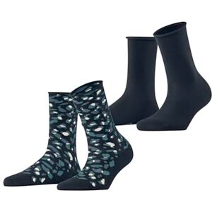 ESPRIT Damen Socken Art Pattern Multipack W So Baumwolle gemustert 2 Paar, Blau Marine 6120, 35-38 ESPRIT Damen Socken Art Pattern Multipack W So Baumwolle gemustert 2 Paar, Blau Marine 6120, 35-38