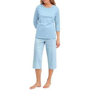 CALIDA Lovely Nights 3/4-Pyjama, Schlafanzug Damen, 100% Baumwolle, hautfreundlich, weich, pflegeleicht Cascade Blue 48-50 CALIDA Lovely Nights 3/4-Pyjama, Schlafanzug Damen, 100% Baumwolle, hautfreundlich, weich, pflegeleicht Cascade Blue 48-50