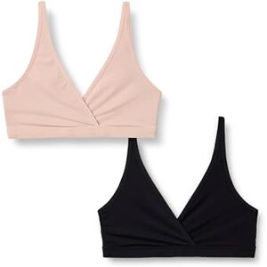 Amazon Essentials Damen Still-BH Aus Peachierter Mikrofaser Mit Spitzenbesatz Zum Herunterklappen, 2er-Pack, Helles Blütenblatt/Schwarz, L Amazon Essentials Damen Still-BH Aus Peachierter Mikrofaser Mit Spitzenbesatz Zum Herunterklappen, 2er-Pack, Helles Blütenblatt/Schwarz, L