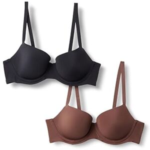 Amazon Essentials Damen Balconette-Bügel-BH mit Mikrofaser gefüttert, 2er-Pack, Haselnuss/Schwarz, 80B Amazon Essentials Damen Balconette-Bügel-BH mit Mikrofaser gefüttert, 2er-Pack, Haselnuss/Schwarz, 80B