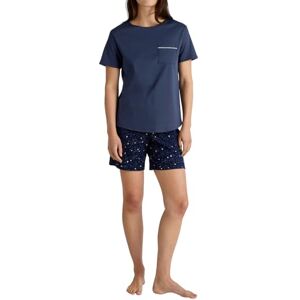 CALIDA Sweet Dreams Kurz-Pyjama Damen, aus 100% Baumwolle, Hose mit stoffbezogenem Gummibund Peacoat Blue 48-50 CALIDA Sweet Dreams Kurz-Pyjama Damen, aus 100% Baumwolle, Hose mit stoffbezogenem Gummibund Peacoat Blue 48-50