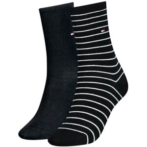 Tommy Hilfiger Damensocken Doppelpack Uni/Ringel schwarz Größe 39-42 Tommy Hilfiger Damensocken Doppelpack Uni/Ringel schwarz Größe 39-42
