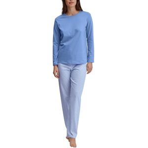 CALIDA Lovely Nights Pyjama, lang Damen, 100% Baumwolle, atmungsaktiv, hautfreundlich, pflegeleicht Hydrangea Blue 36-38 CALIDA Lovely Nights Pyjama, lang Damen, 100% Baumwolle, atmungsaktiv, hautfreundlich, pflegeleicht Hydrangea Blue 36-38