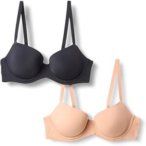 Amazon Essentials Damen Balconette-Bügel-BH mit Mikrofaser gefüttert, 2er-Pack, Gewaschene Bronze/Schwarz, 70B Amazon Essentials Damen Balconette-Bügel-BH mit Mikrofaser gefüttert, 2er-Pack, Gewaschene Bronze/Schwarz, 70B