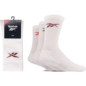 Reebok Hohe Socken Unisex, Weiß, Größe 43-45, 3 Paar Reebok Hohe Socken Unisex, Weiß, Größe 43-45, 3 Paar