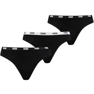 Puma Damen String Thong Höschen, 3er Pack, Schwarz, S Puma Damen String Thong Höschen, 3er Pack, Schwarz, S